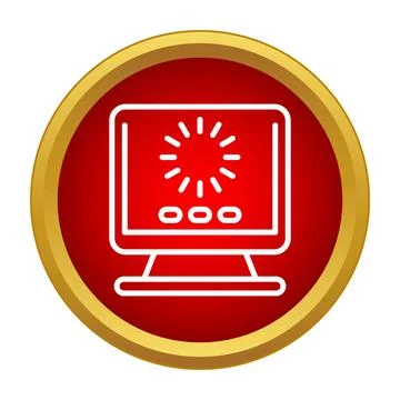 Computer monitor displaying loading buffer progress icon Illustrazione stock