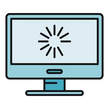Computer monitor displaying a loading progress bar icon イラスト素材