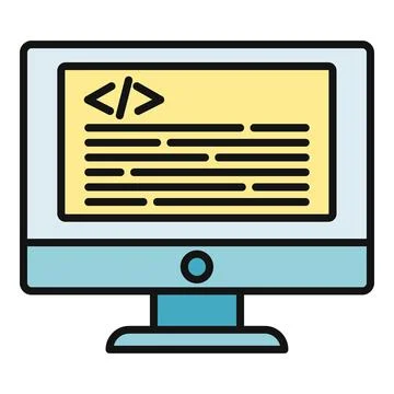 Computer monitor displaying programming code for web development 스톡 일러스트