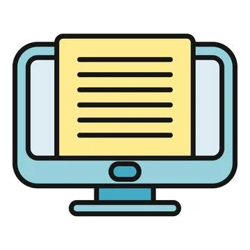Computer monitor displaying text document for digital editing Illustrazione stock