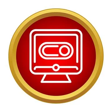 Computer monitor displaying toggle switch application settings Stock Illustration