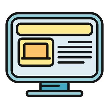 Computer monitor displaying website interface design icon Illustrazione stock