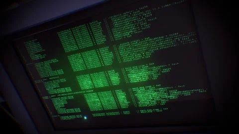 Computer Monitor with Error Code Video stock 263114401