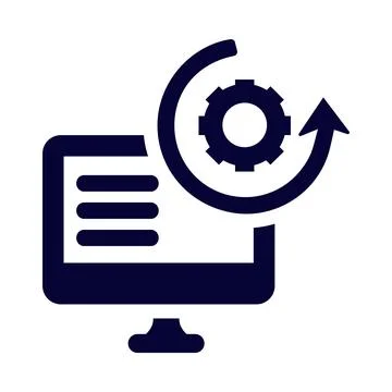 Computer, monitor, gear, setting, update, software, computer software updat.. 스톡 일러스트
