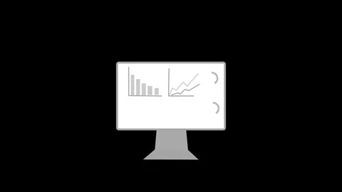 Computer monitor with graphs for data analysis animation Vidéo 325246209