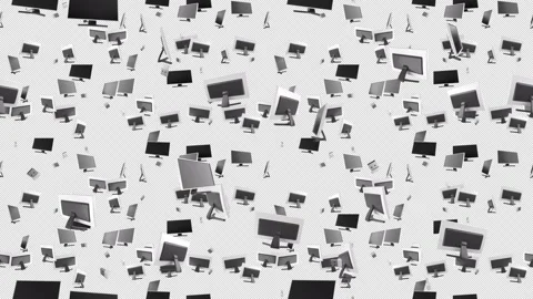 Computer Monitor loop tile Falling with alpha channel. This is a looping and Stock Footage 304447235