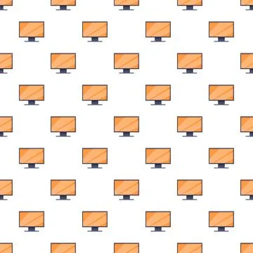 Computer monitor pattern creating seamless technology background Stock Illustration