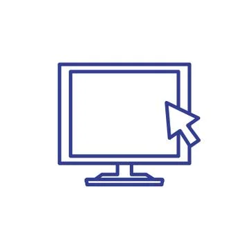 Computer monitor with pointer arrow Illustrazione stock