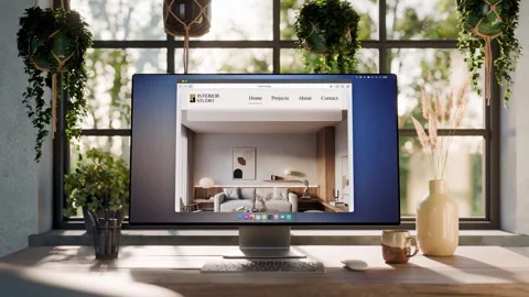 Computer Monitor Screen Mockup | Loft Style | Ae Template | 11 Scenes Set After Effects stock