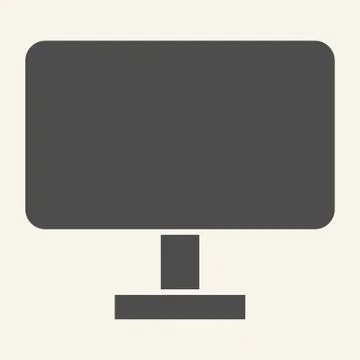 Computer monitor solid icon. Pc screen vector illustration isolated on white Illustrazione stock