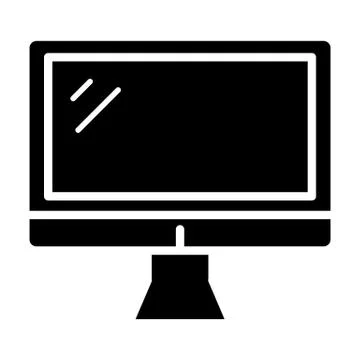 Computer monitor solid icon. Screen vector illustration isolated on white Illustrazione stock