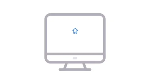 A computer monitor with a visual representation of a house shown on it. Stock Footage 334918448