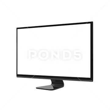 Computer monitor, Wide screen isolated on white background Stock Photos