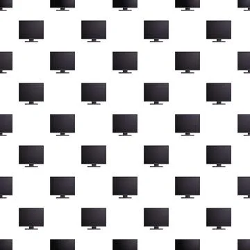 Computer monitors creating repeating pattern on white background 库存插图