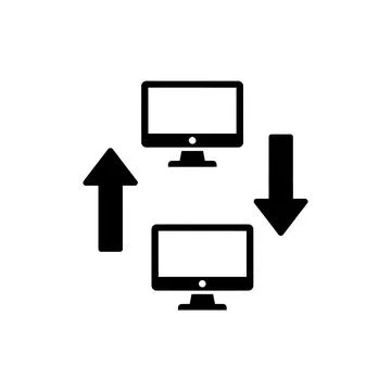 Computer Monitors Data Transfer and Sync Icon Stockillustratie