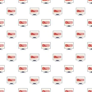 Computer monitors displaying blocked access message pattern Stock Illustration