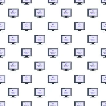 Computer monitors displaying verification code seamless pattern background 스톡 일러스트