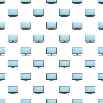 Computer monitors flat screen display seamless pattern イラスト素材