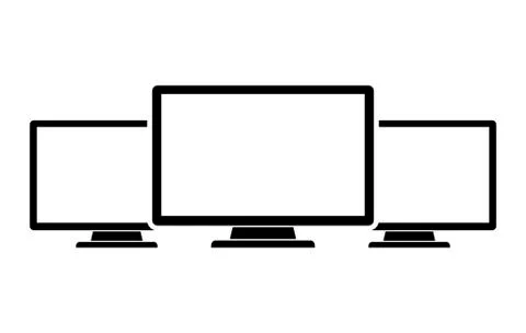 Computer monitors icons isolated on white background. Vector illustration Stock Illustration