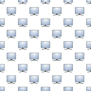 Computer monitors showing digital technology pattern on white background 스톡 일러스트