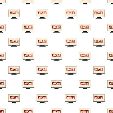 Computer monitors showing hate speech online pattern Stock Illustration