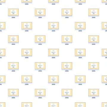 Computer monitors showing login interface seamless pattern Stockillustratie