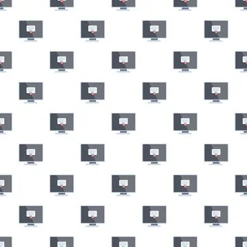 Computer monitors showing password error message seamless pattern Stock Illustration