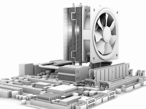 Computer motherboard, artwork Stock Illustration