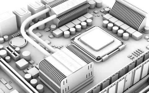 Computer motherboard, artwork Stock Illustration