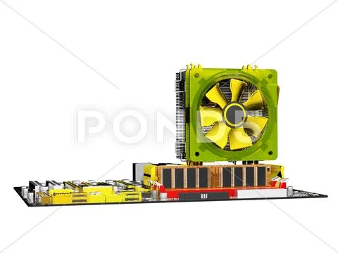 Computer motherboard, artwork Stock Illustration