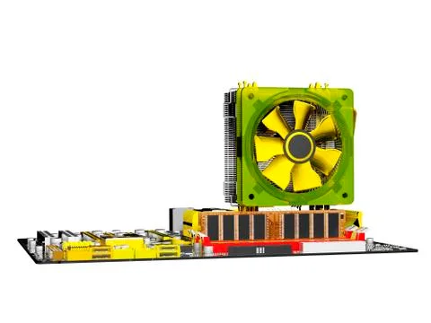 Computer motherboard, artwork Stock Illustration