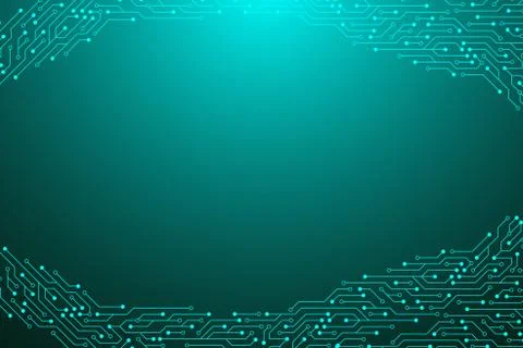 Computer motherboard background with circuit board electronic elements Illustrazione stock