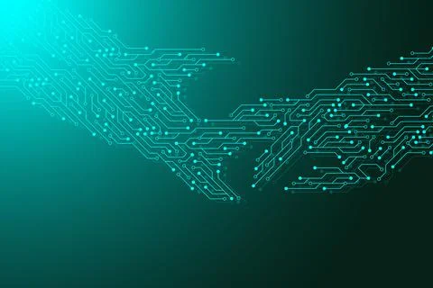 Computer motherboard background with circuit board electronic elements Stockillustratie