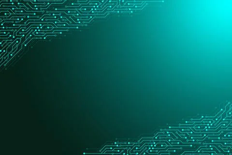 Computer motherboard background with circuit board electronic elements Illustrazione stock