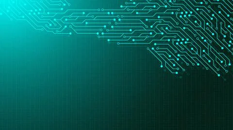 Computer motherboard background with circuit board electronic elements Stockillustratie