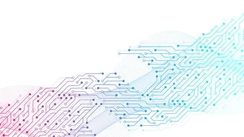 Computer motherboard background with circuit board electronic elements イラスト素材