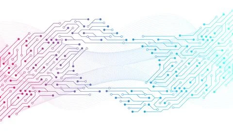 Computer motherboard background with circuit board electronic elements イラスト素材