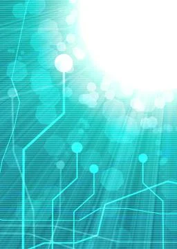 Computer motherboard on a blue background Stock Photos