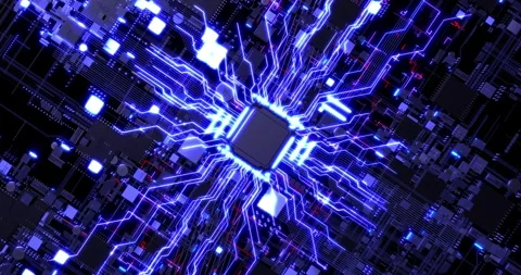 Computer Motherboard Chip Animation Inside a Modern Notebook. 動画素材 306650550