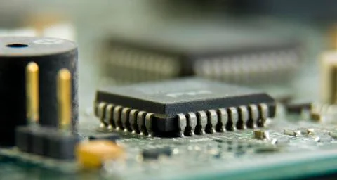Computer motherboard circuit Stock Photos