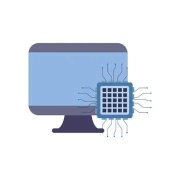 Computer motherboard circuit white background Stock Illustration