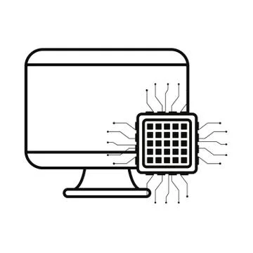 Computer motherboard circuit white background Stock Illustration