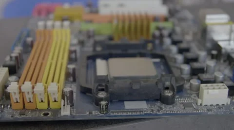 Computer motherboard close up Stock Footage 67740930