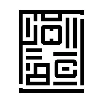Computer motherboard components and electronic circuit board icon Stock Illustration
