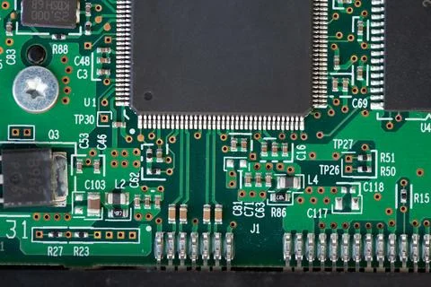 Computer Motherboard with Components Stock Photos