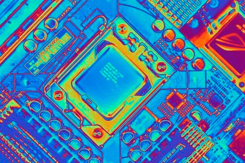 Computer motherboard with core i7 cpu Stock Illustration