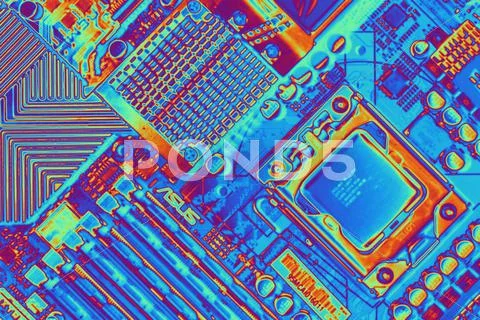 Computer motherboard with core i7 cpu Stock Illustration