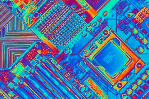 Computer motherboard with core i7 cpu Illustrazione stock