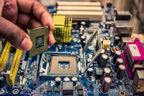 Computer Motherboard CPU | Processor Socket | LGA Foto stock