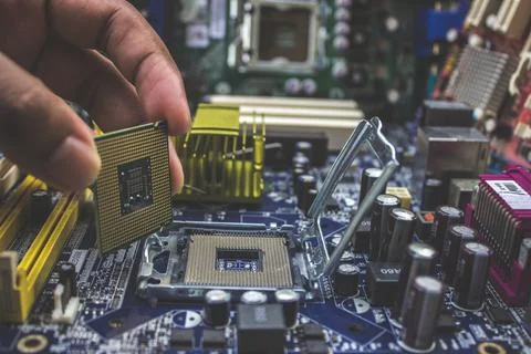 Computer Motherboard CPU | Processor Socket | LGA 写真素材